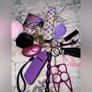 14 Piece Self Help/Aid Custom Keychain - Colorful Purple